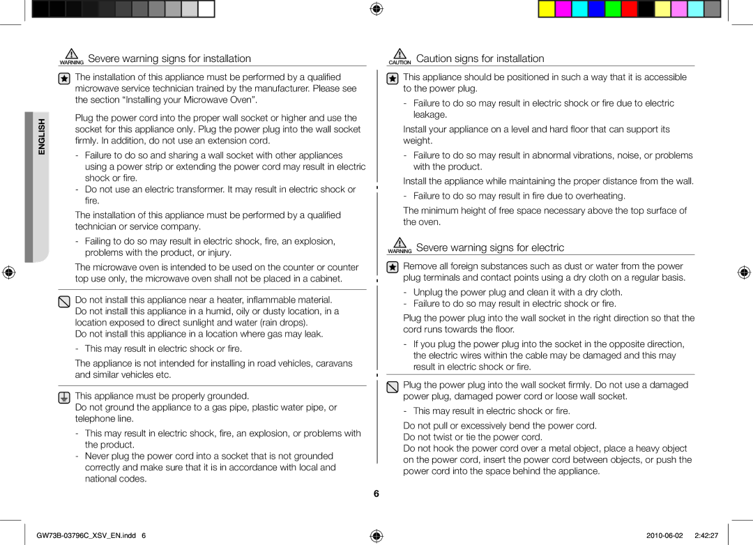 Samsung GW73B/XSV manual English 