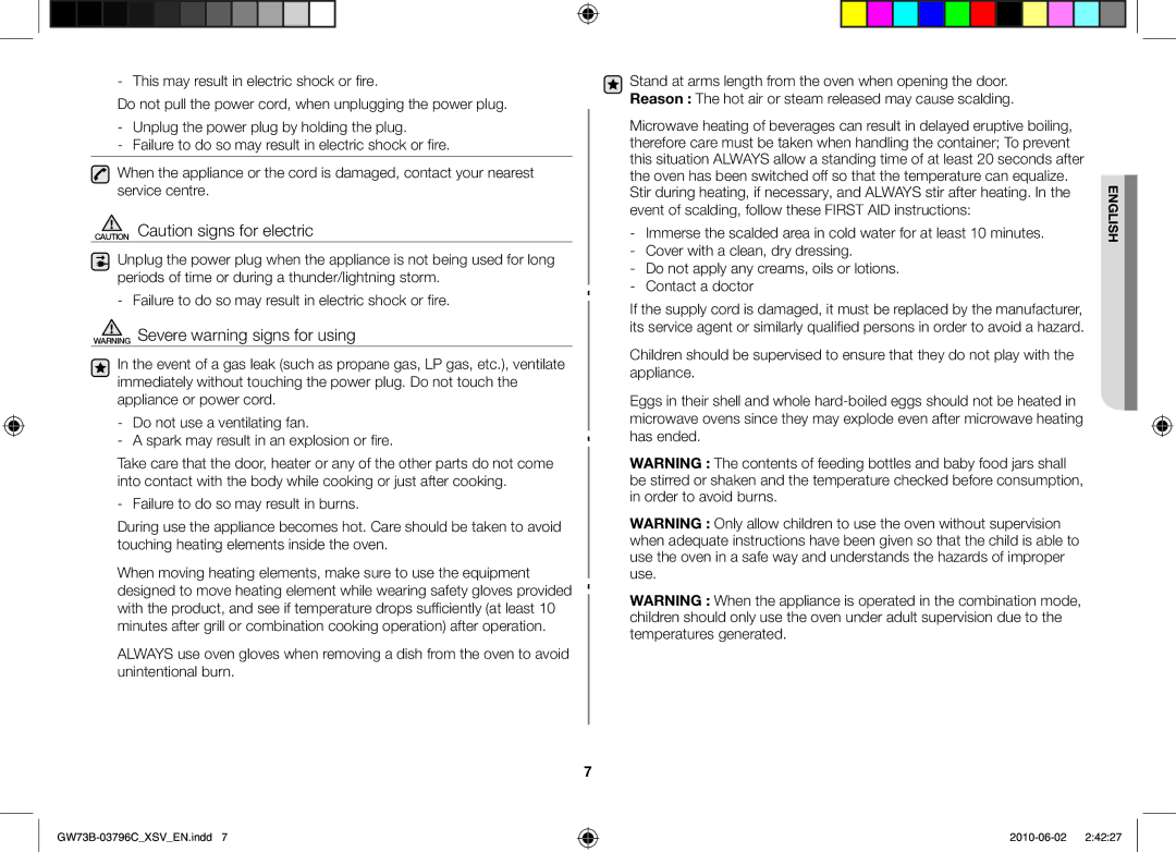 Samsung GW73B/XSV manual English 