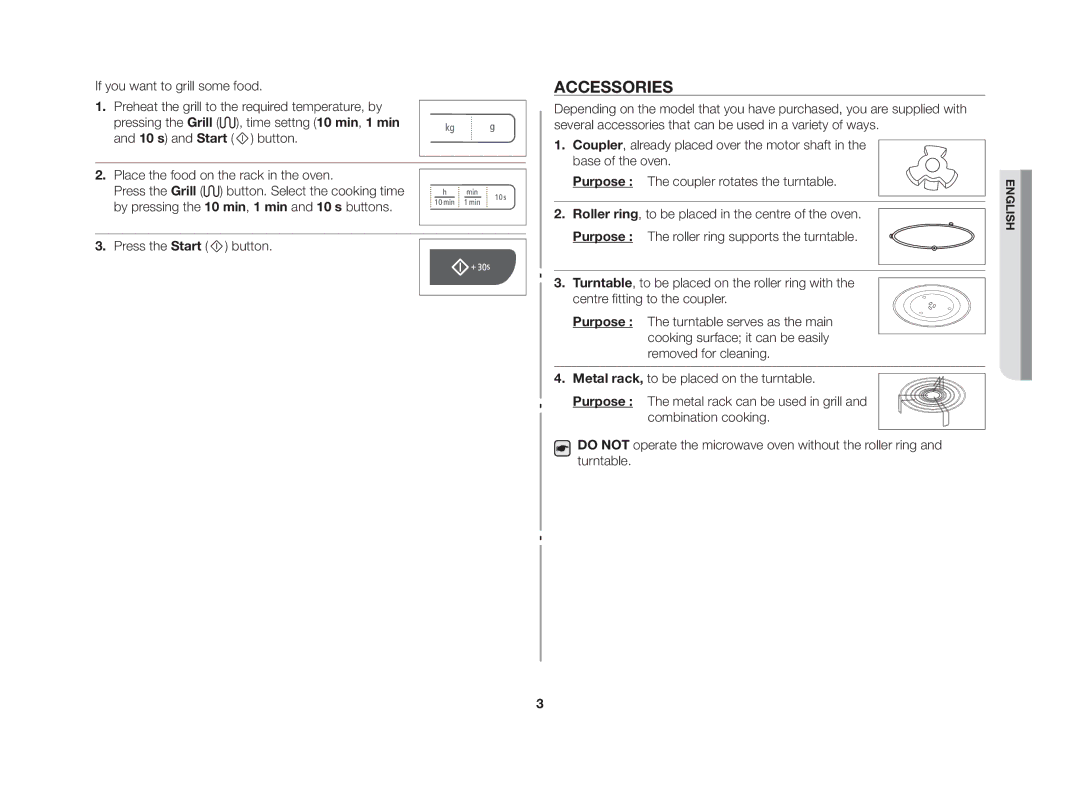 Samsung GW73C/BOL manual Accessories 