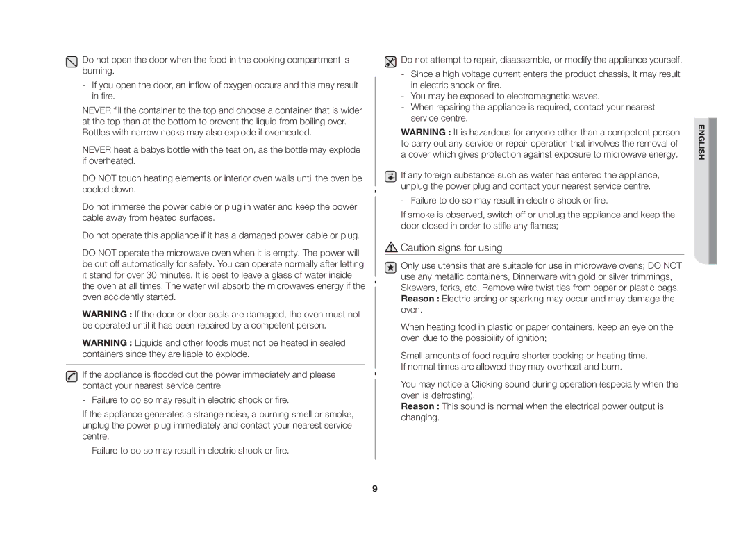 Samsung GW73C/BOL manual English 