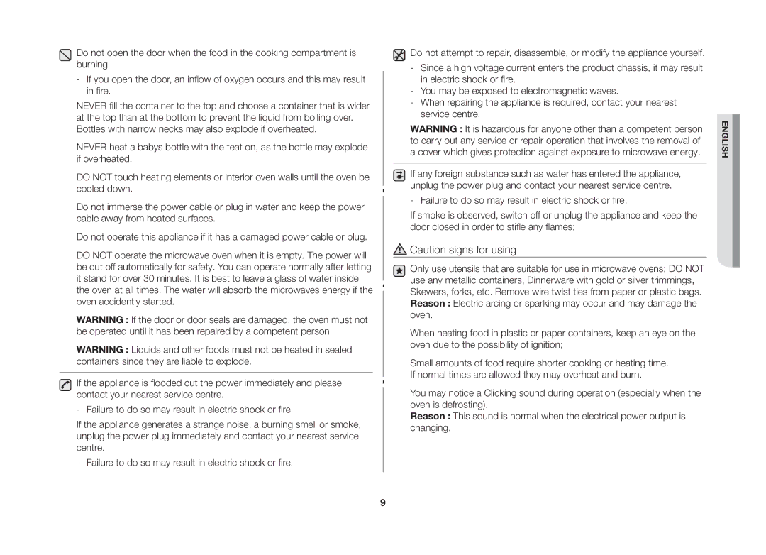 Samsung GW73C/XEH manual English 