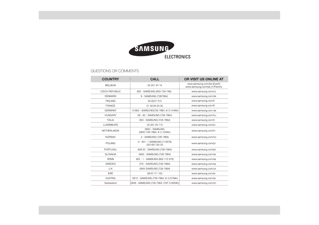 Samsung GW73C/XEH manual 