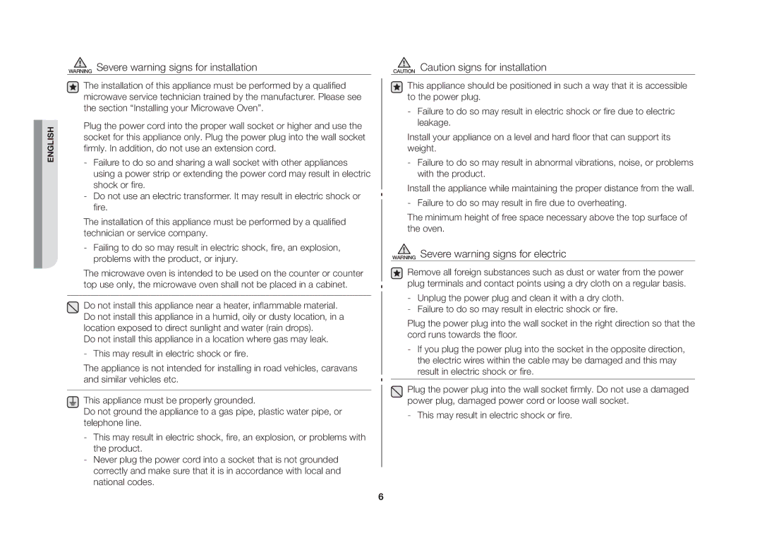 Samsung GW73V/XSV manual English 