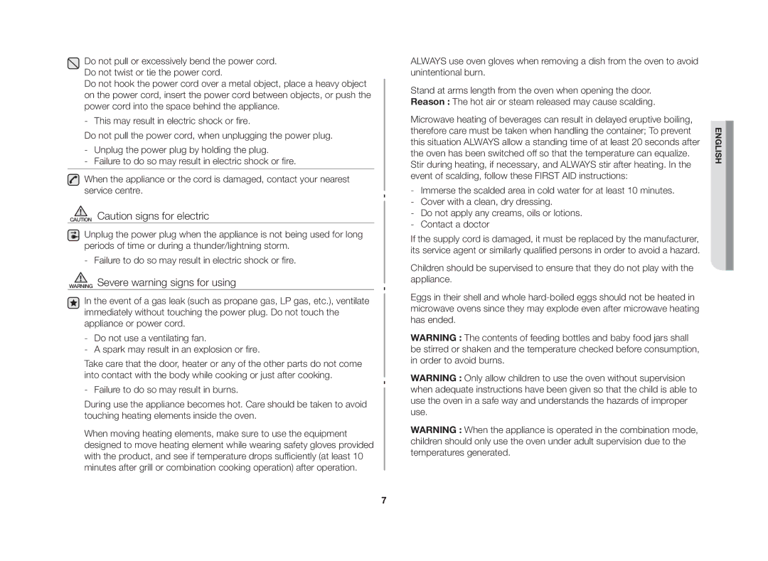 Samsung GW73V/XSV manual English 