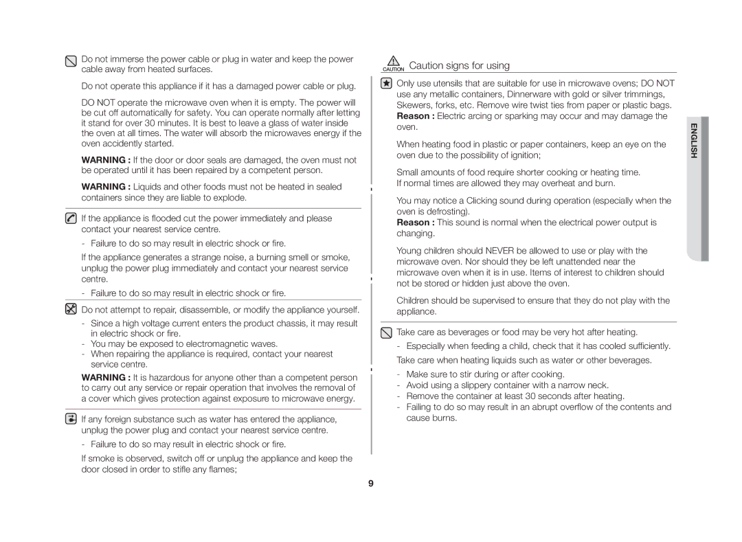 Samsung GW73V/XSV manual English 