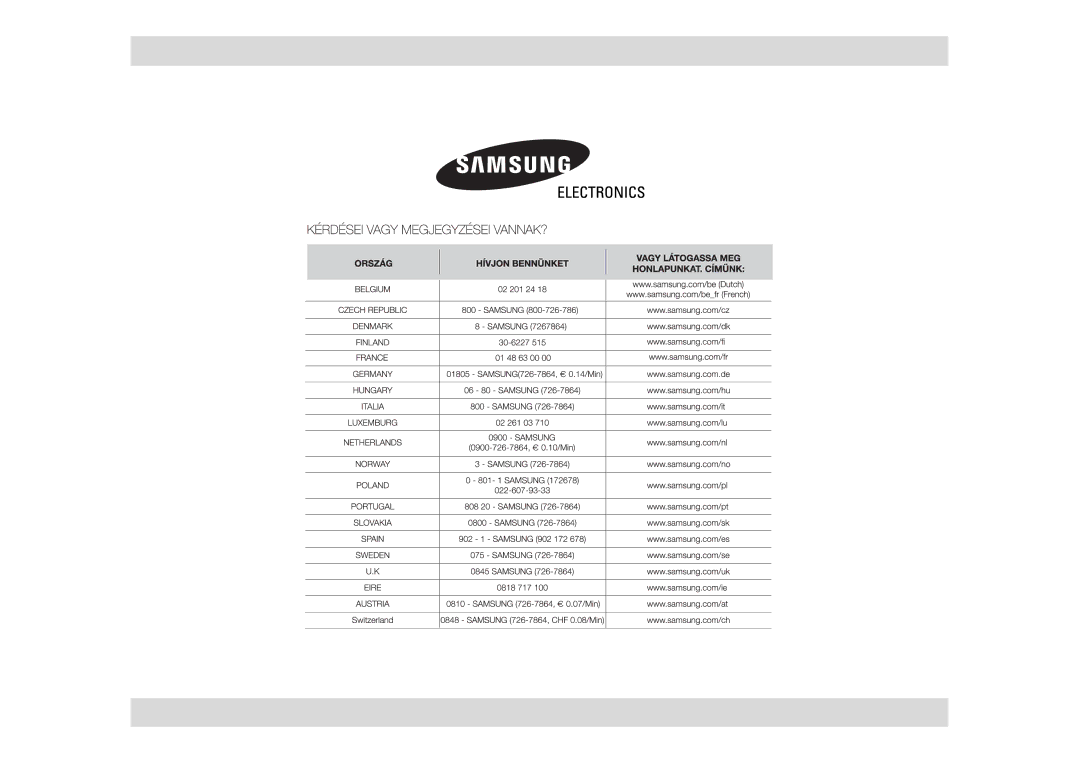 Samsung GW76N-B/XET, GW76N-SP/XEH, GW76N-S/XEO, GW76N-SX/XEH, GW76N/XEO, GW76N/XEH manual 