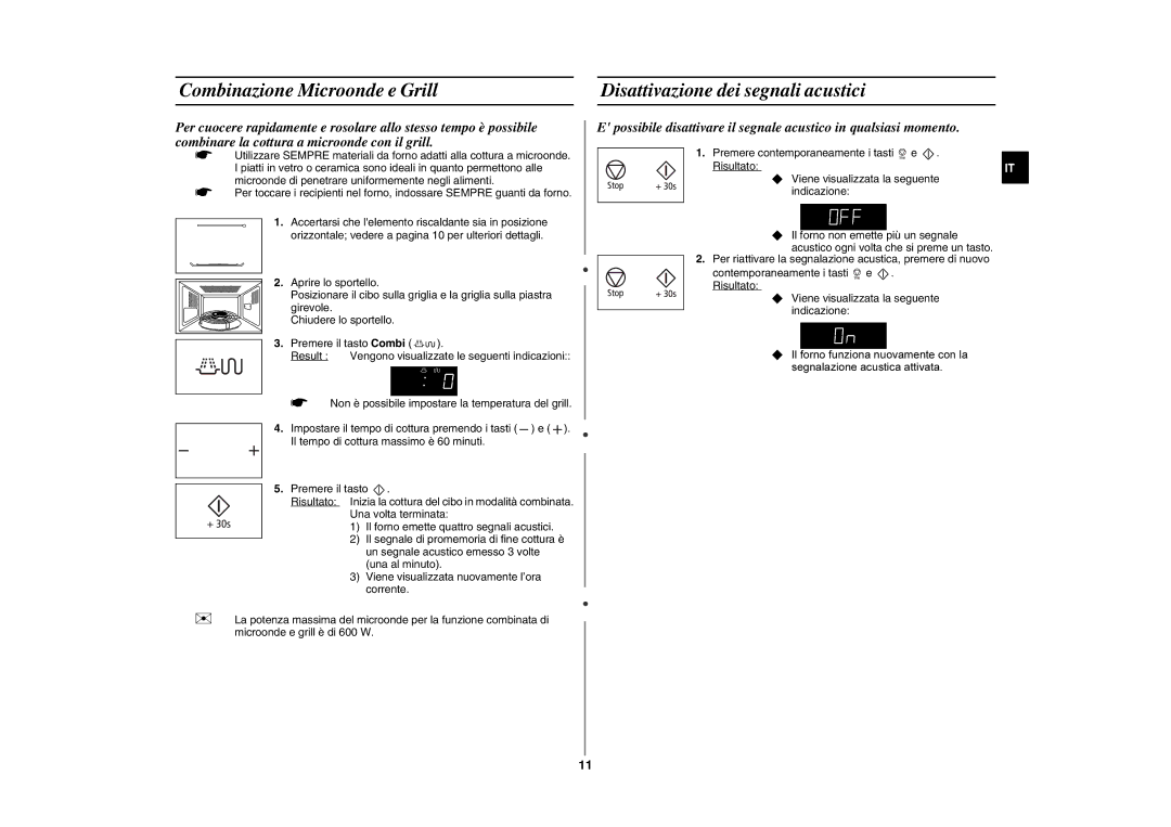 Samsung GW76N-B/XET manual Premere il tasto Combi Result 