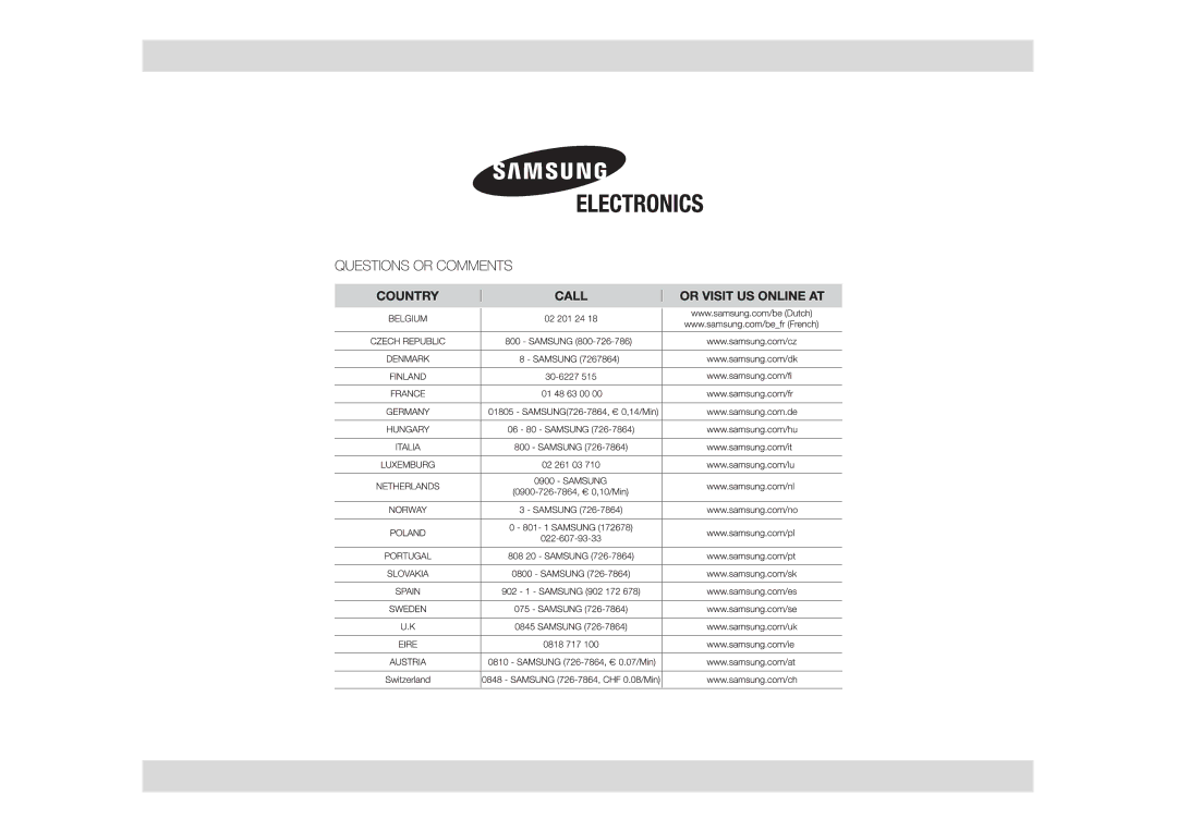 Samsung GW76NM/BOL, GW76NM-X/XEO manual 