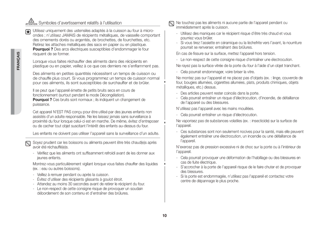 Samsung GW76NT-SX/XEF manual Français 