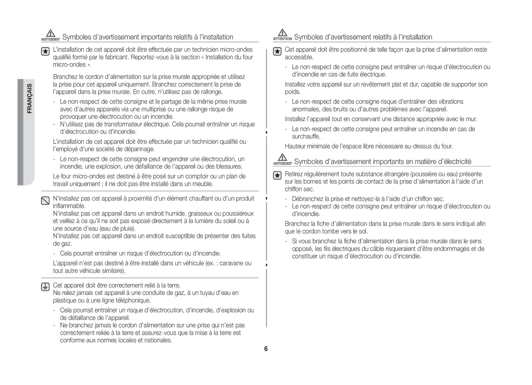 Samsung GW76NT-SX/XEF manual Français 