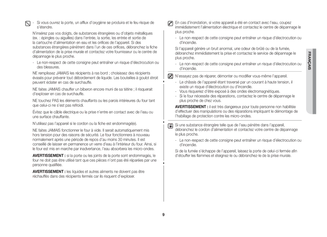 Samsung GW76NT-SX/XEF manual Français 