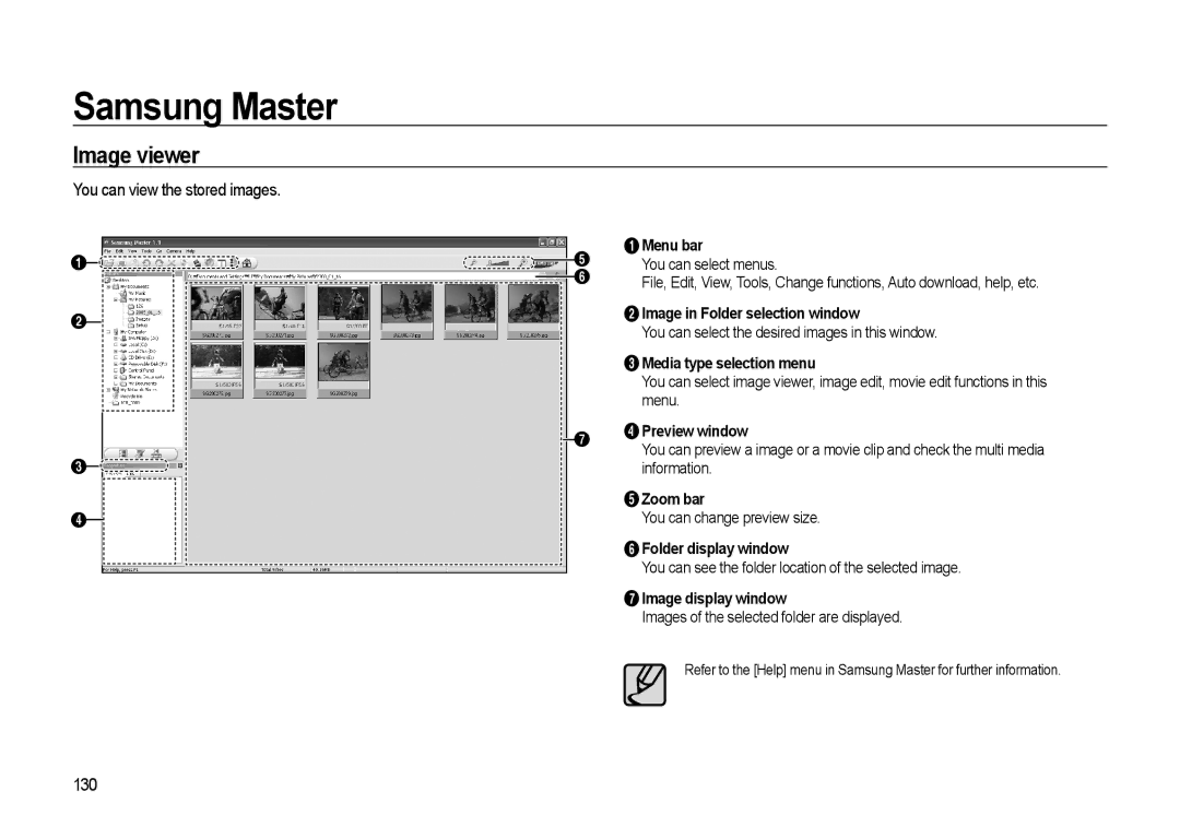 Samsung GX-20 manual Image viewer, You can view the stored images, 130 