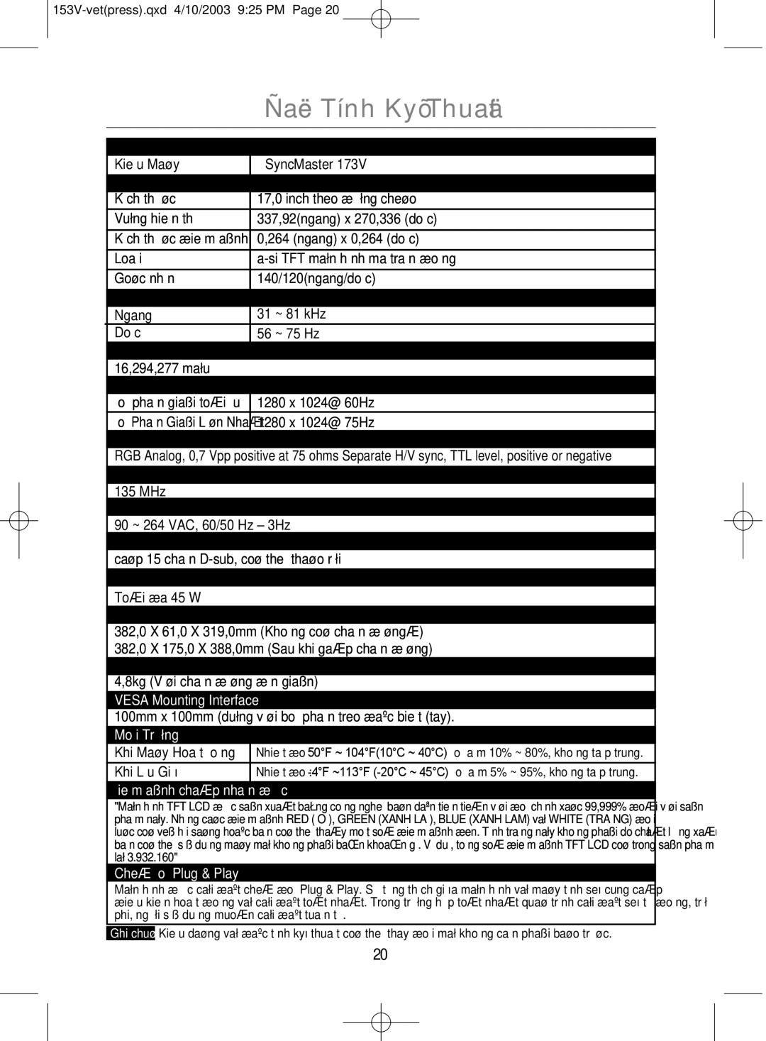 Samsung GY17VSSN/VNT, GY15VSSN/XSG, GY15VSSB/MYA, GY15VSSS/XSA, GY17VSSB/XSG, GY15VSSN/XSS, GY15VSSS/KES Xung Clock 135 MHz 