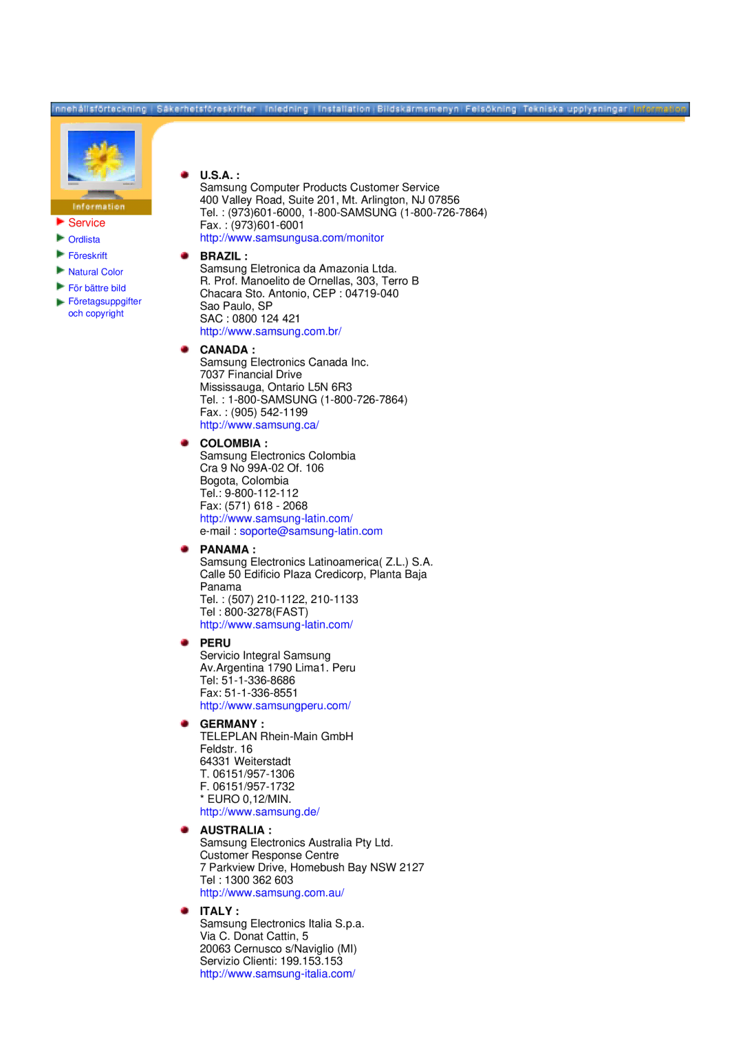 Samsung GY15CSSS/EDC, GY15VSSS/EDC, GY17CSSS/EDC, GY19VSSS/EDC manual Service, Brazil 