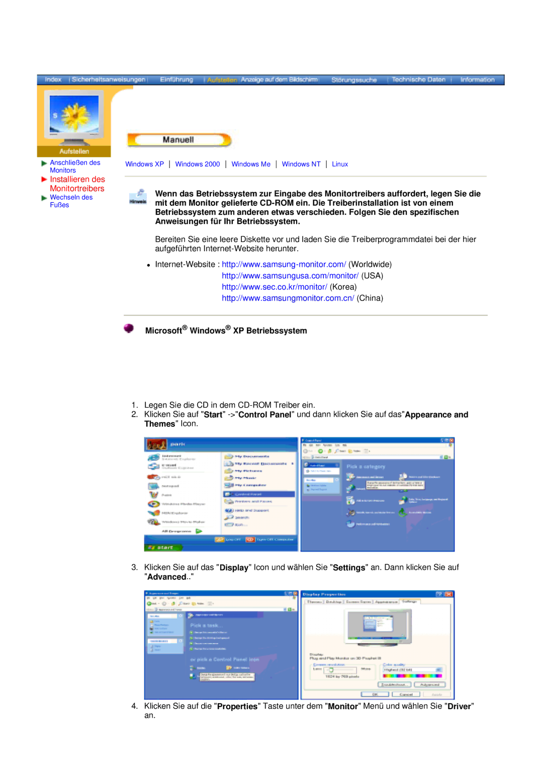 Samsung GY17CSSS/EDC, GY15VSSS/EDC, GY15CSSS/EDC, GY17VSSS/EDC, GY15VSSN/XEU, GY15MSHS/EDC Microsoft Windows XP Betriebssystem 