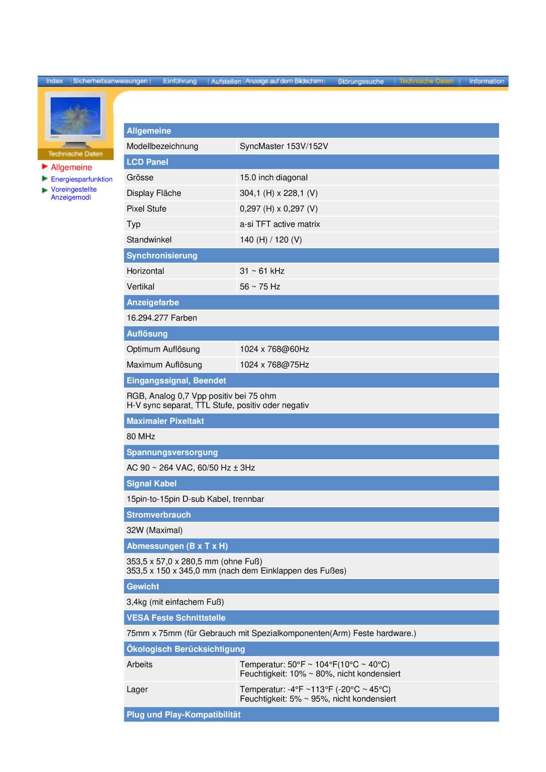 Samsung GY15VSSN/XEU, GY15VSSS/EDC, GY15CSSS/EDC, GY17VSSS/EDC, GY15MSHS/EDC, GY17CSSS/EDC, GY19VSSS/EDC Allgemeine, LCD Panel 