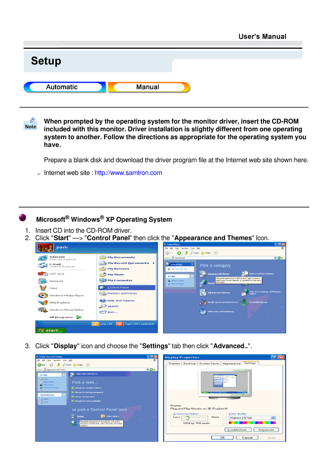 Samsung GY17VTSN/EDC, GY15VTSN/EDC, GY17CTSN/EDC manual Microsoft Windows XP Operating System 