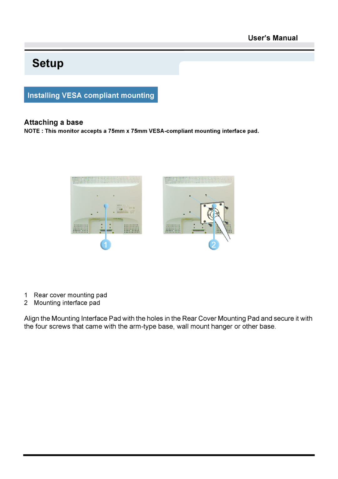 Samsung GY17VTSN/EDC, GY15VTSN/EDC, GY17CTSN/EDC manual Attaching a base 