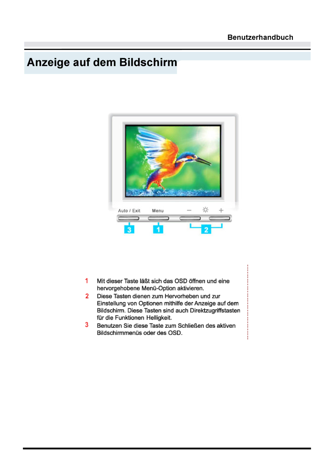 Samsung GY17CTSN/EDC, GY15VTSN/EDC, GY17VTSN/EDC manual Anzeige auf dem Bildschirm 