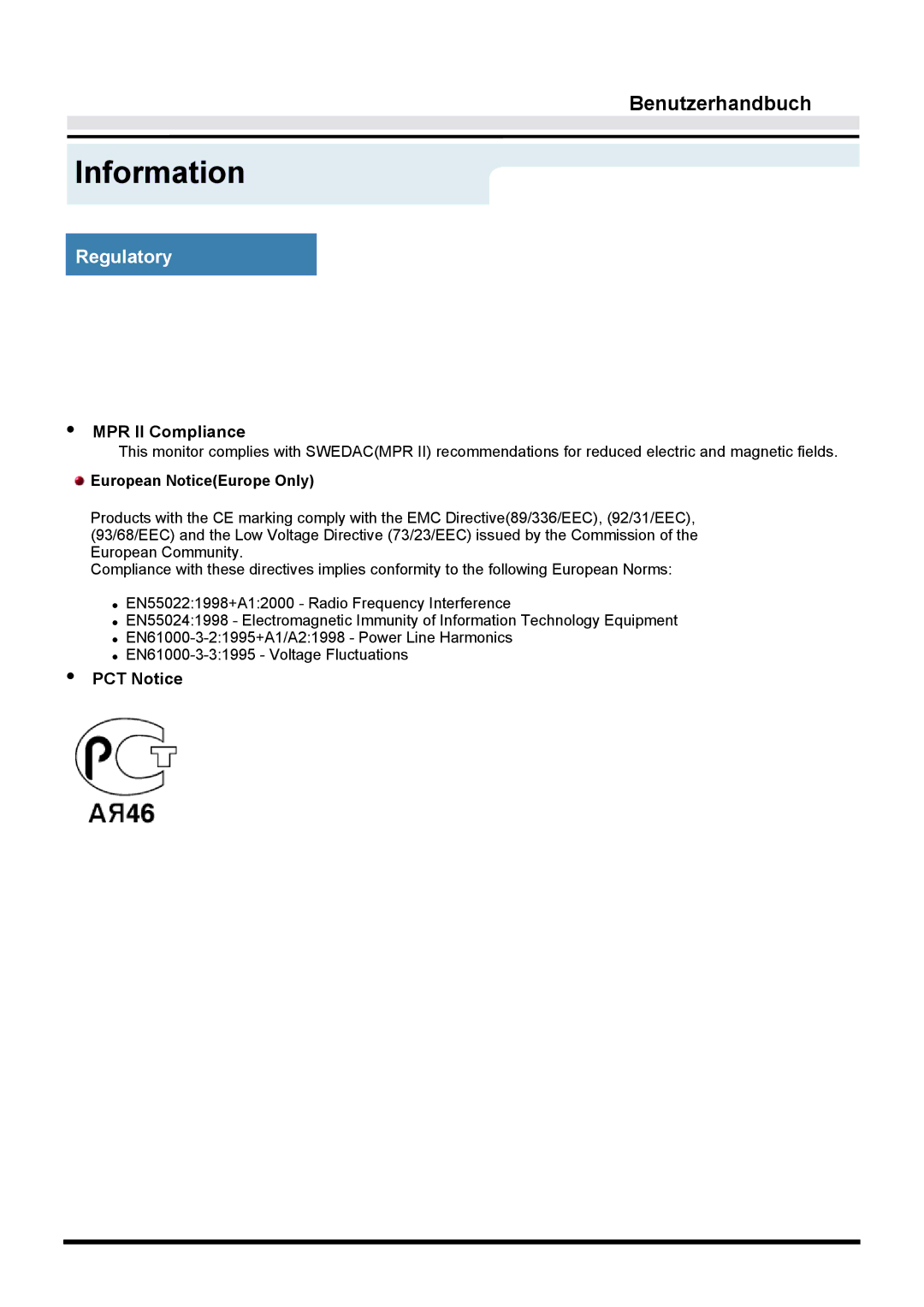 Samsung GY17CTSN/EDC, GY15VTSN/EDC, GY17VTSN/EDC manual MPR II Compliance, PCT Notice 