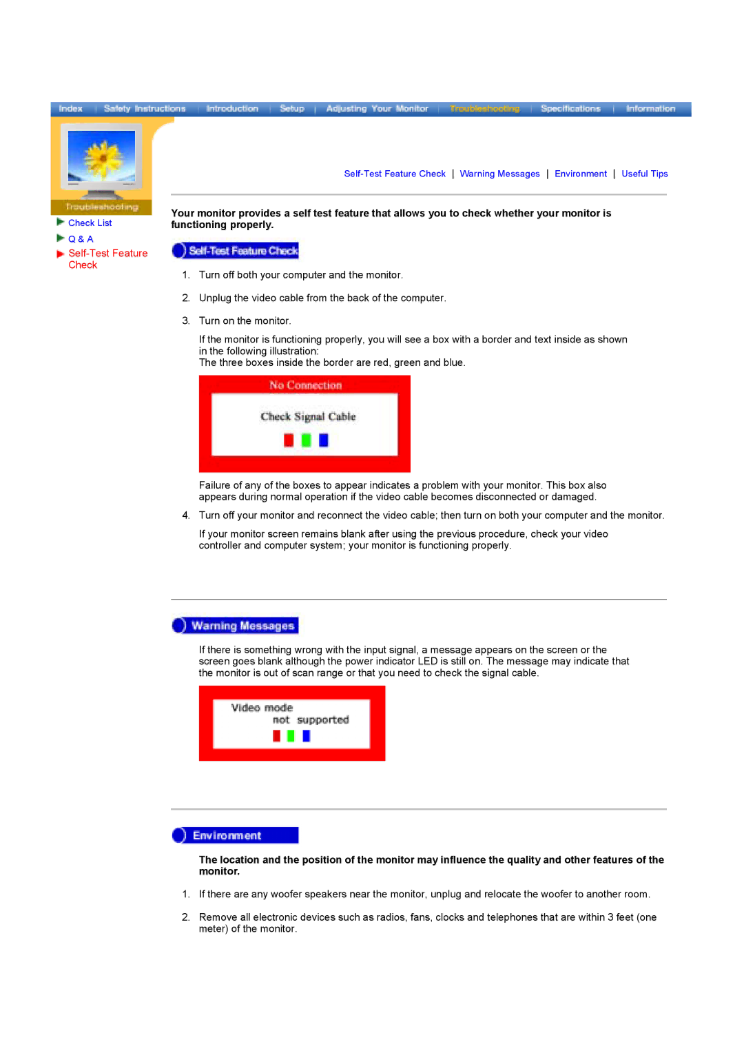 Samsung GY17HSSSC/EDC, GY17HSSSC/SAI, GY17HSSS/EDC manual Self-Test Feature Check 