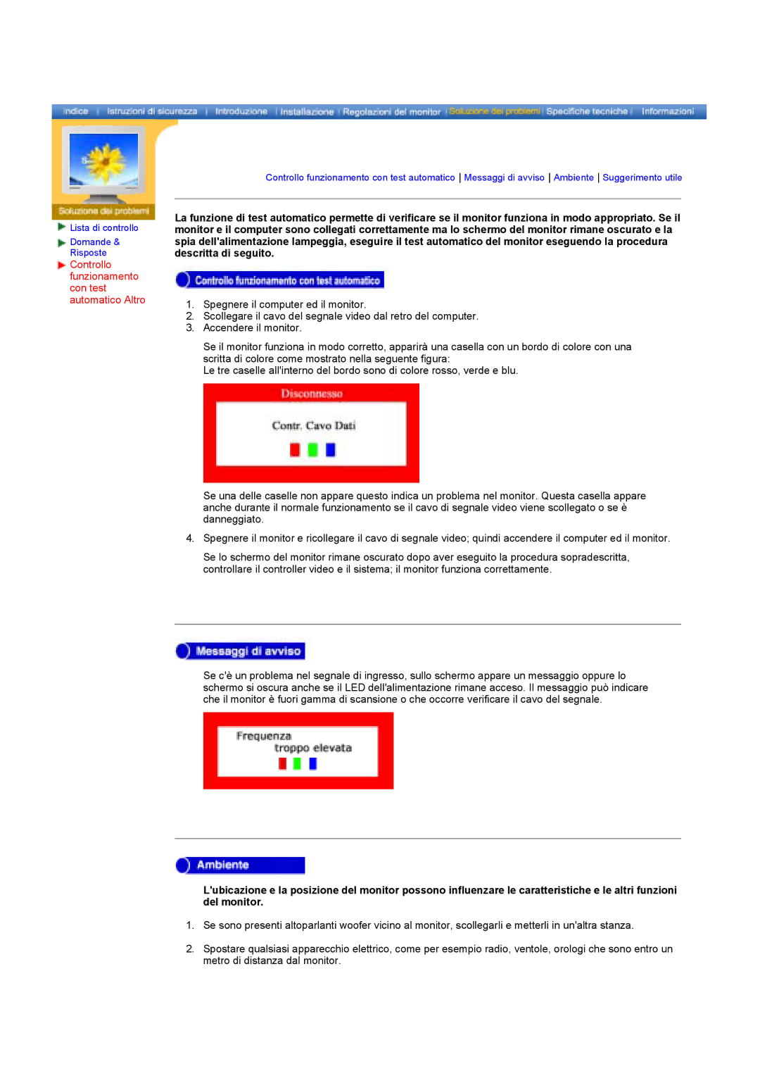 Samsung GY17HSSSC/EDC manual Controllo funzionamento con test automatico Altro 