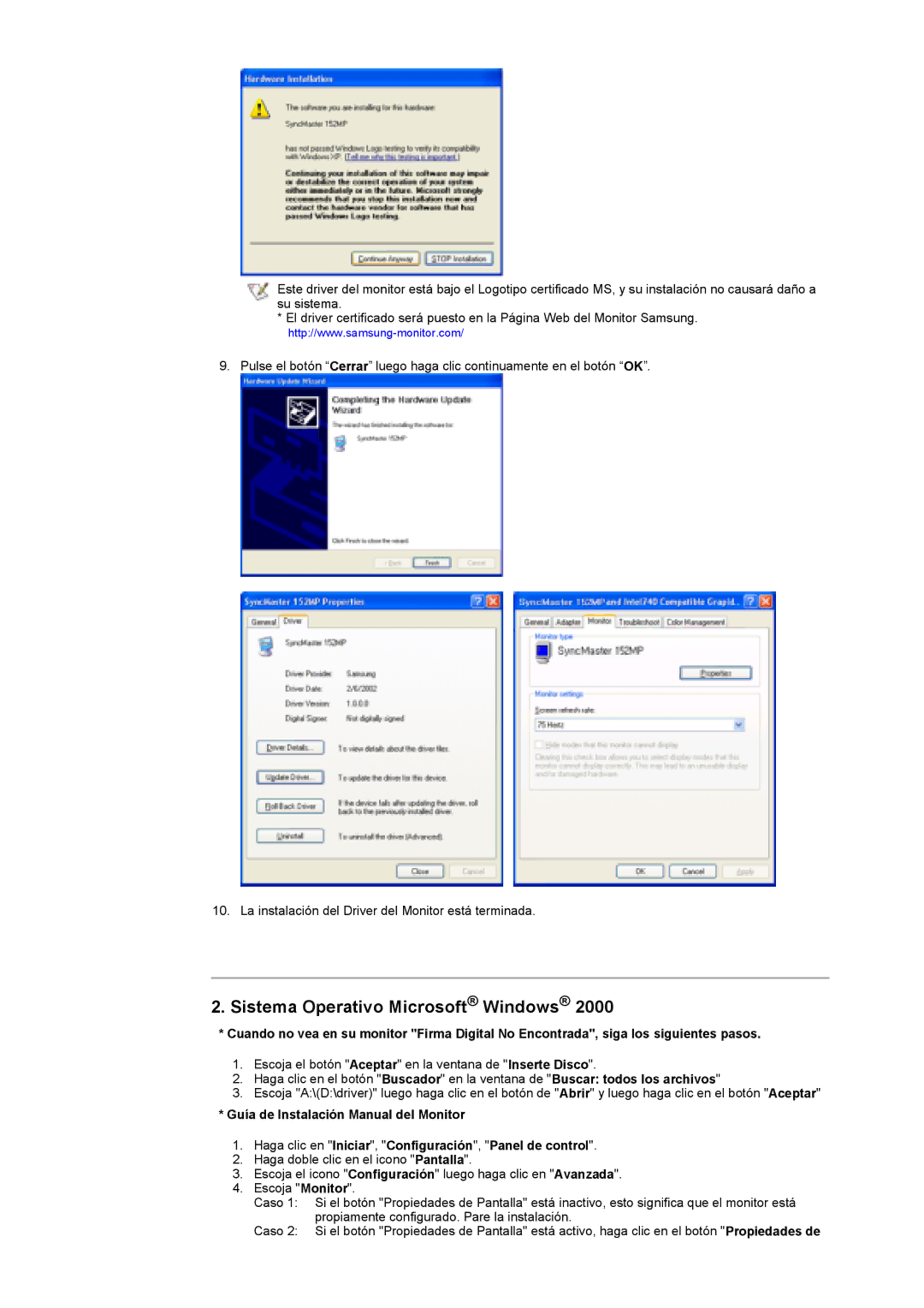 Samsung GY17HSSSC/EDC manual Sistema Operativo Microsoft Windows 