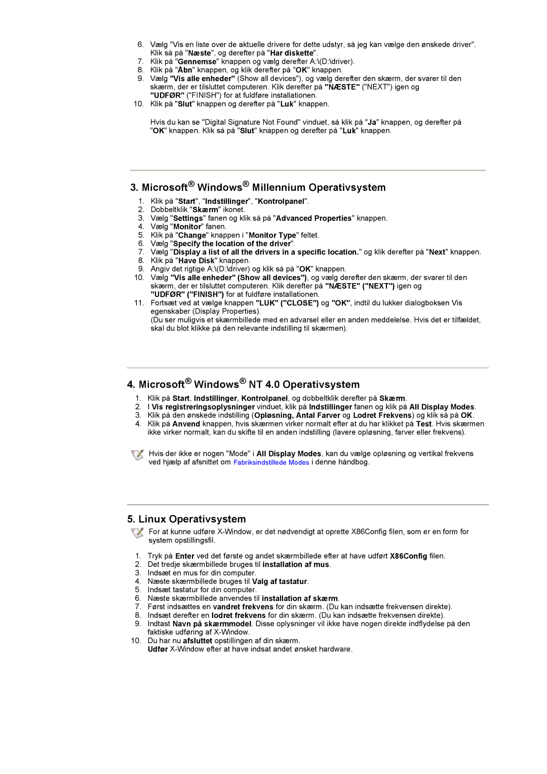 Samsung GY17HSSSC/EDC manual Microsoft Windows Millennium Operativsystem 