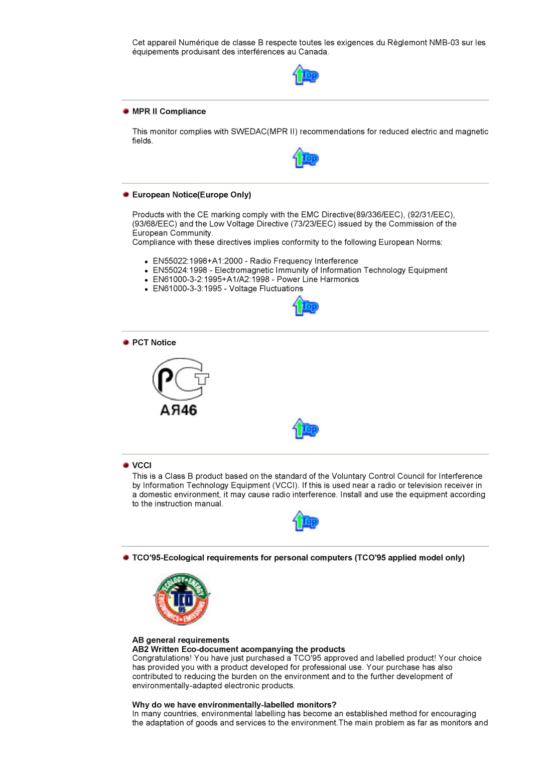 Samsung GY17CSSN/EDC, GY17MSHS/EDC, GY17LSHS/EDC, GY15VSSS/EDC MPR II Compliance, European NoticeEurope Only, PCT Notice 