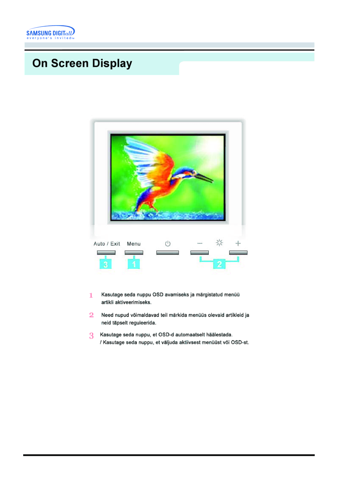 Samsung GY17VSSS/EDC manual On Screen Display 