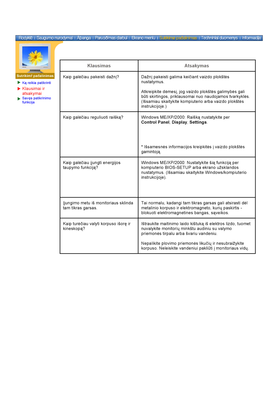 Samsung GY17VSSS/EDC manual Klausimas, Klausimai ir atsakymai 