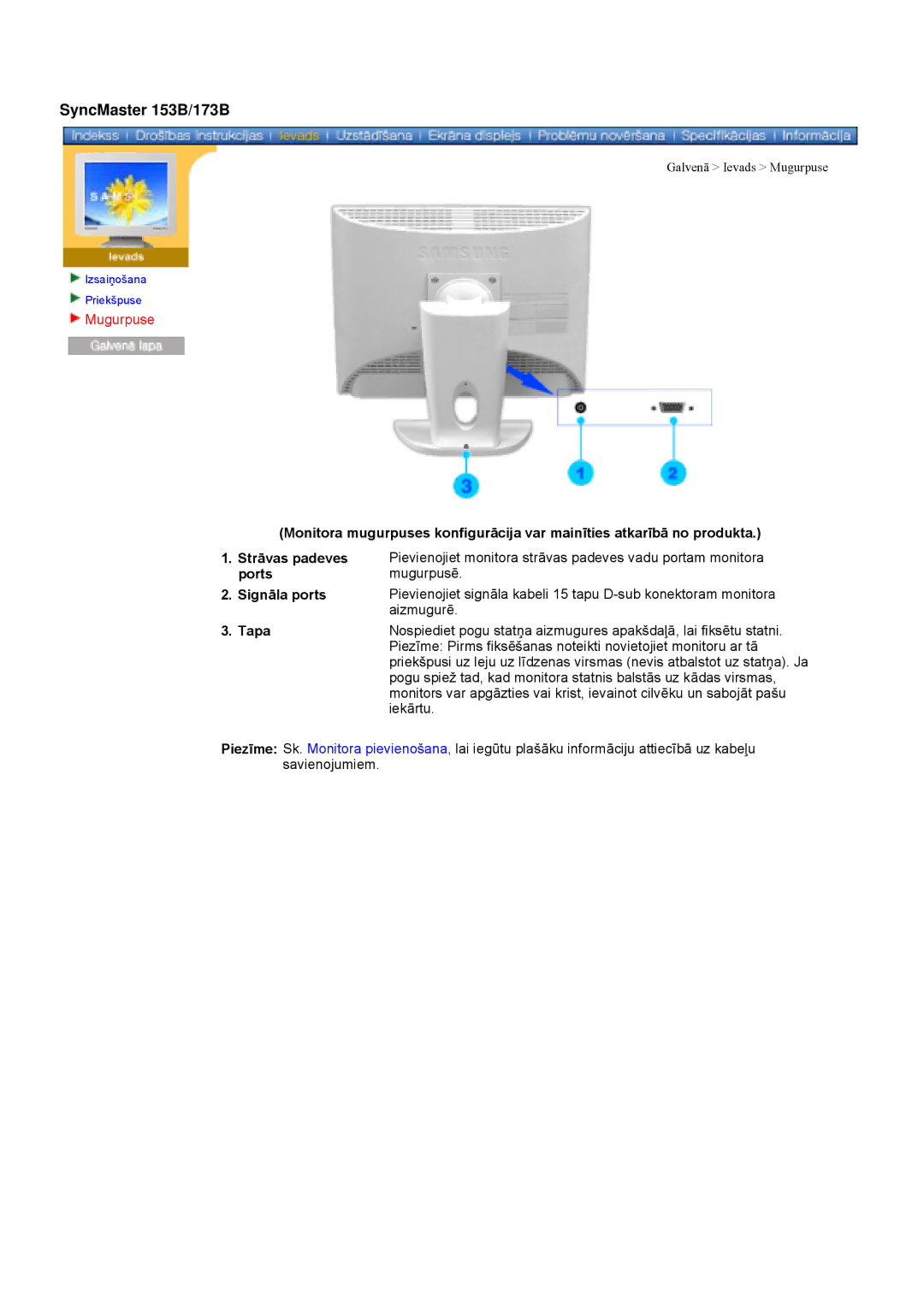 Samsung GY17VSSS/EDC manual SyncMaster 153B/173B 