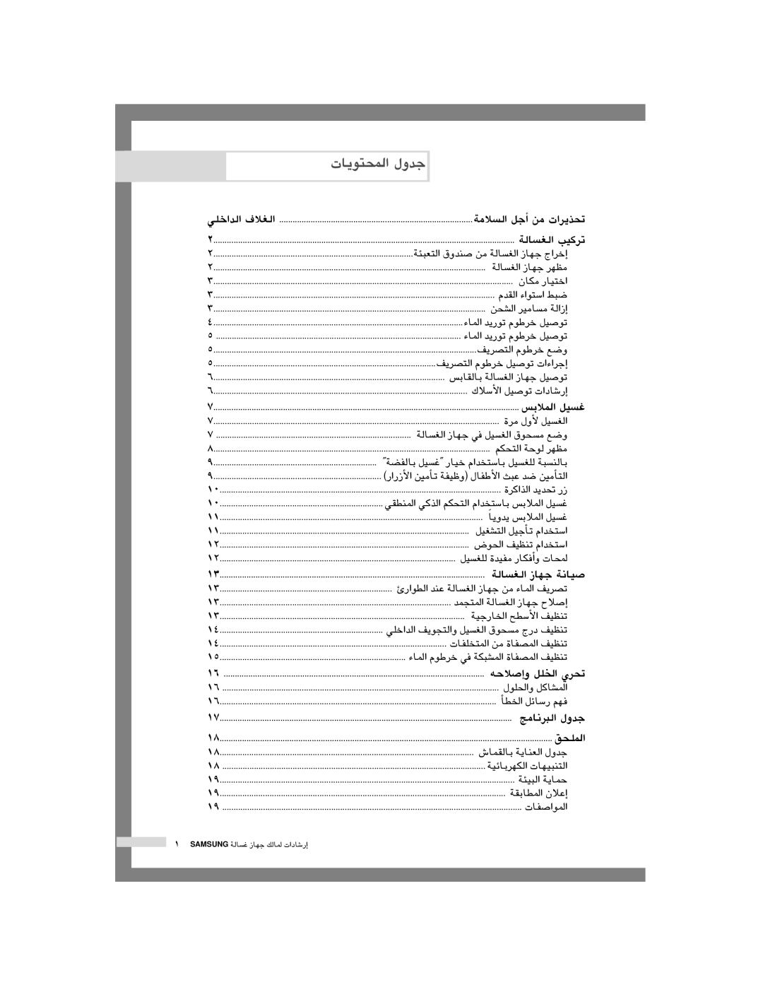 Samsung H1245AFS-YL, H1245AES/XSG, H1245AFS/YL manual ÁdÉù¨dG Ö«côJ, ¢ùHÓŸG π«ùZ, ÈeÉfÈdG hóL, ≥ë∏ŸG 