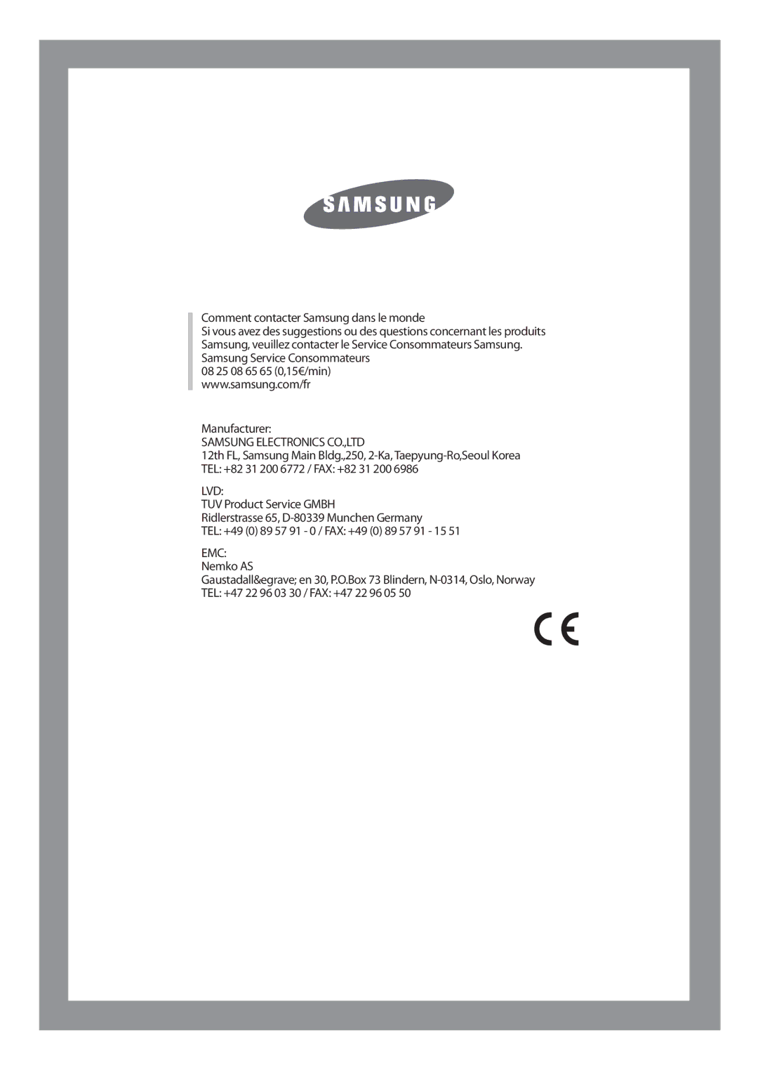 Samsung H1255AGS/XEF, H1255AGS/XEU manual Lvd 