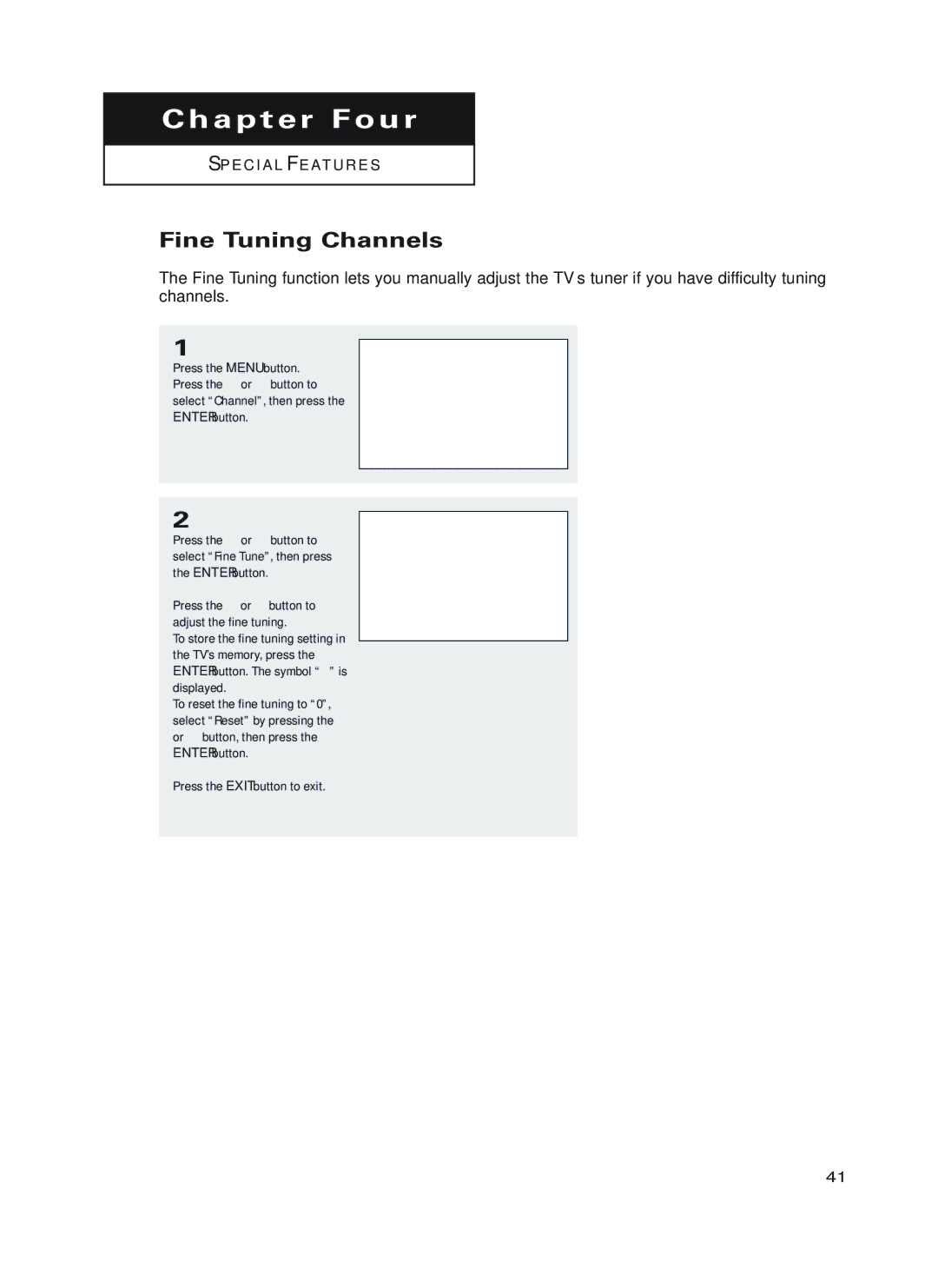 Samsung HC-P4752W, HC-P4252W, HC-P5252W manual Chapter Four, Fine Tuning Channels 