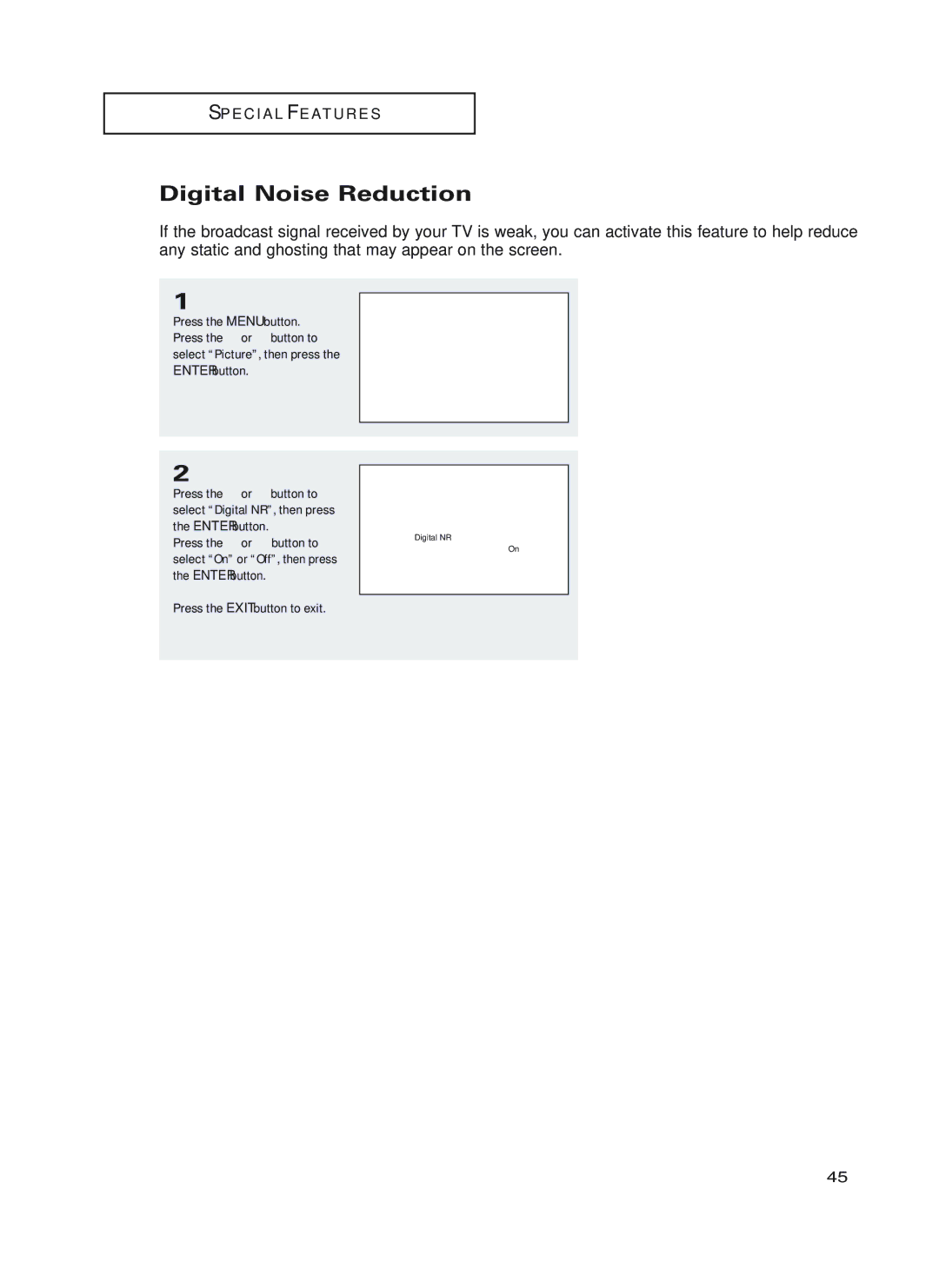 Samsung HC-P4252W, HC-P5252W, HC-P4752W manual Digital Noise Reduction 