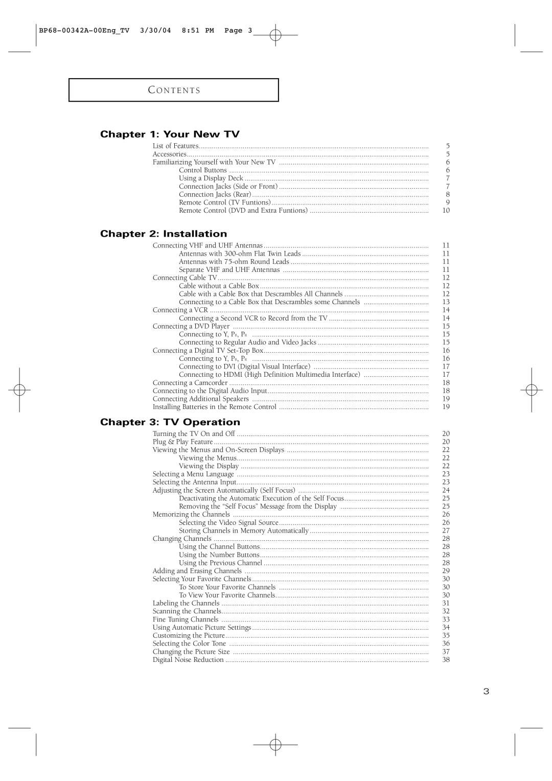 Samsung HC-P4363W manual Your New TV 