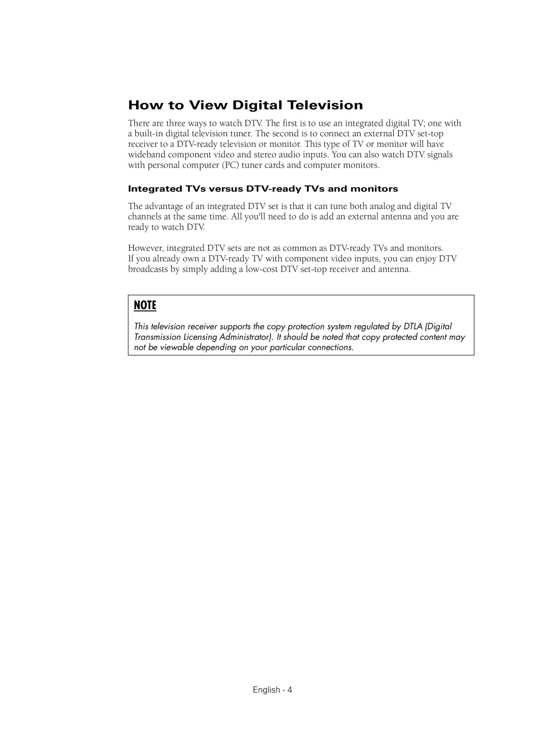 Samsung HC-R4245W manual How to View Digital Television, Integrated TVs versus DTV-ready TVs and monitors 