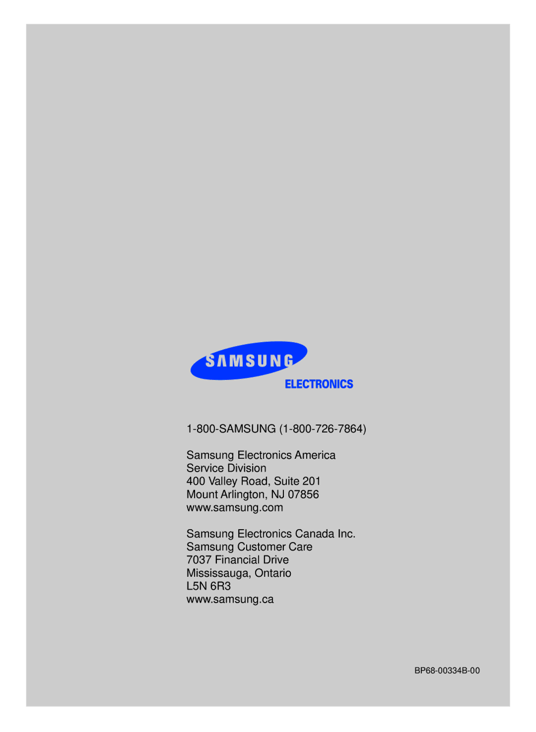 Samsung HC-R4245W manual BP68-00334B-00 