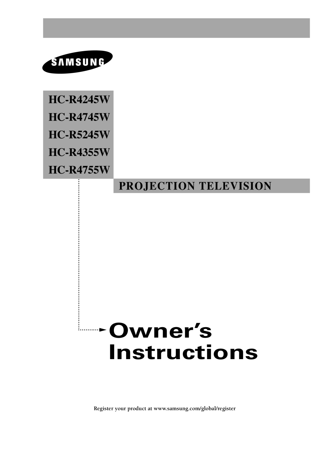 Samsung HC-R4755W, HC-R4355W, HC-R5245W, HC-R4745W manual Instructions 