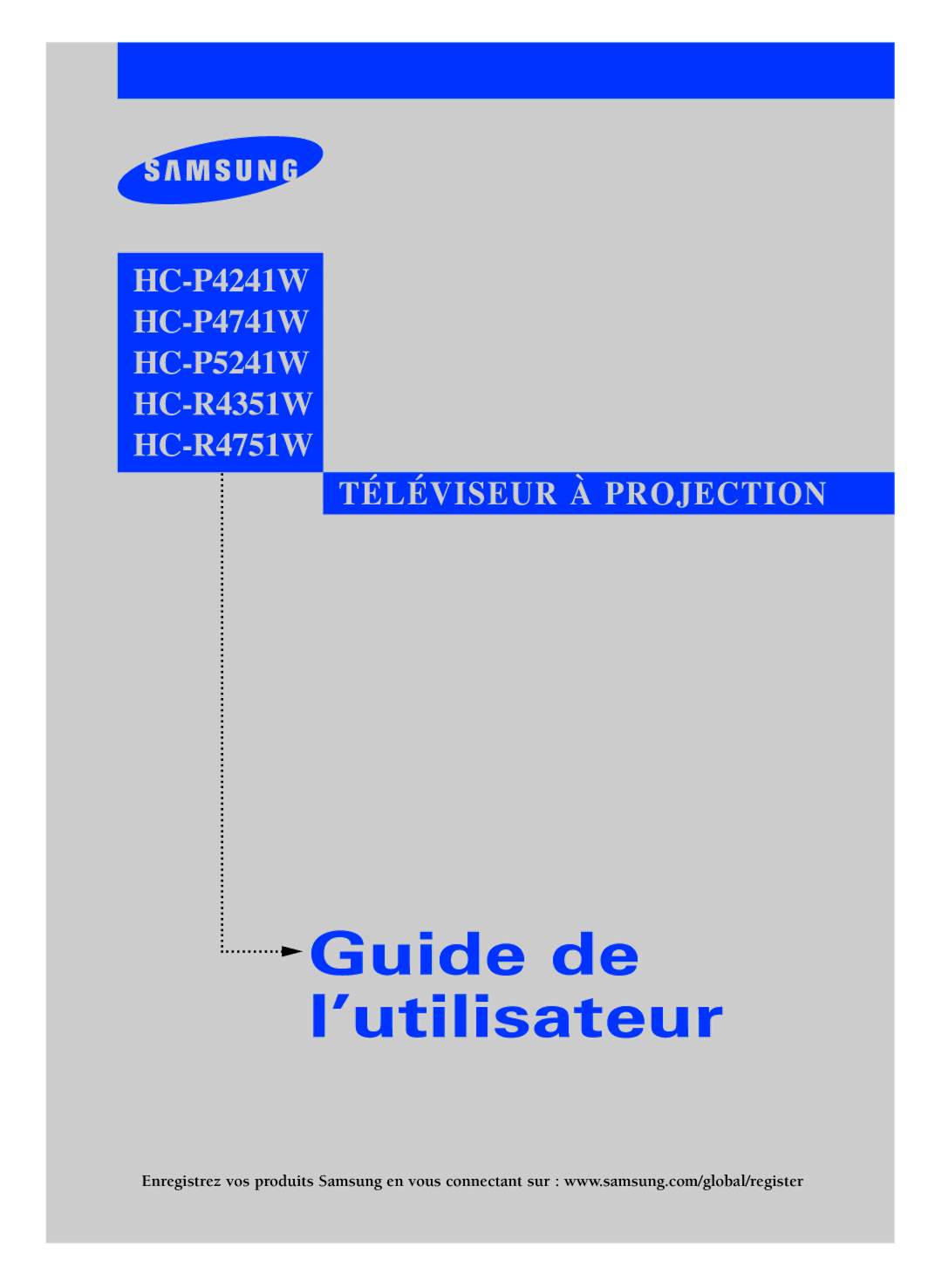 Samsung HC P4741W, HC-R4751W, HC P4241W, HC-R4351W, HC P5241W manual ’utilisateur 