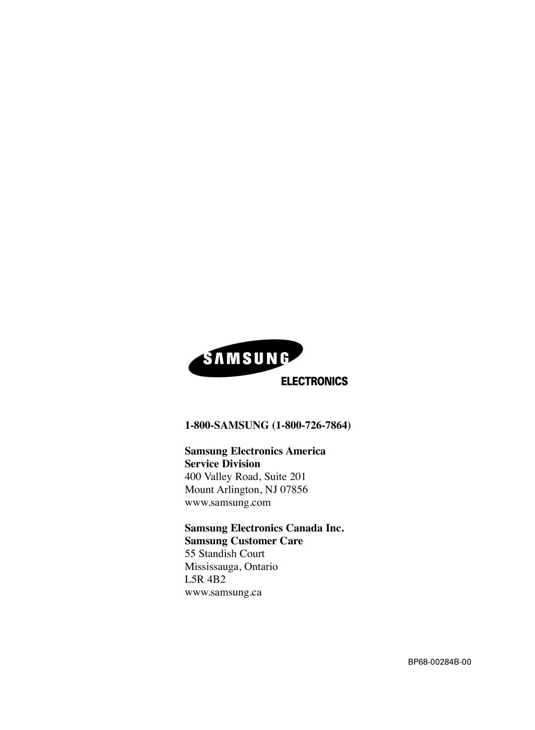 Samsung HC-R5251W manual BP68-00284B-00 