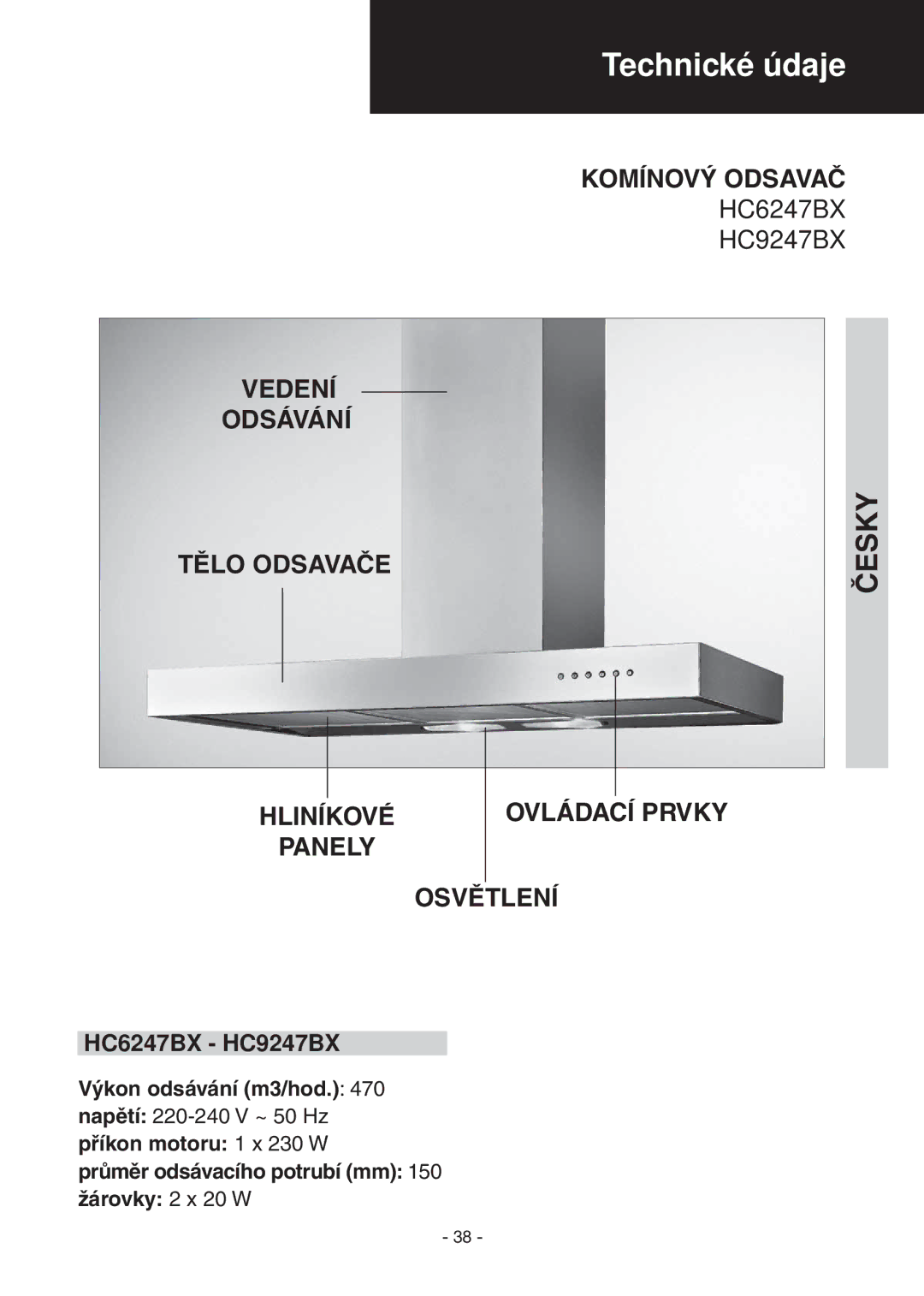 Samsung HC9247BX/XEH manual Technické údaje 