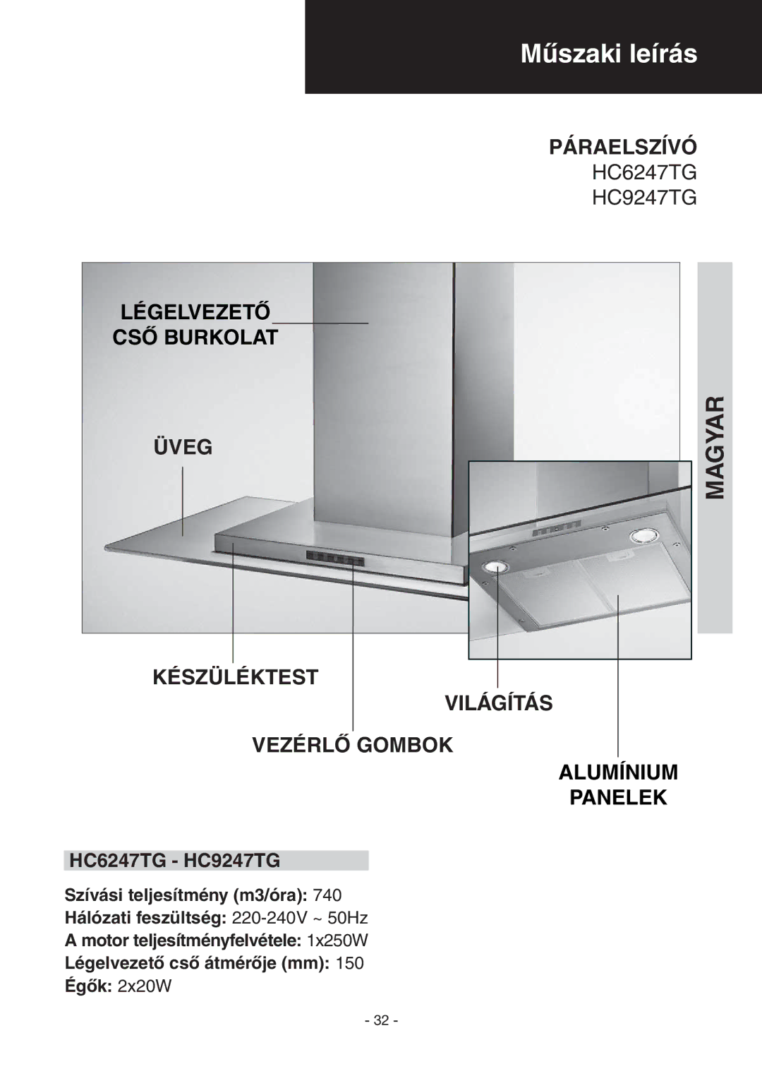 Samsung HC9247TG/XEH manual Műszaki leírás 