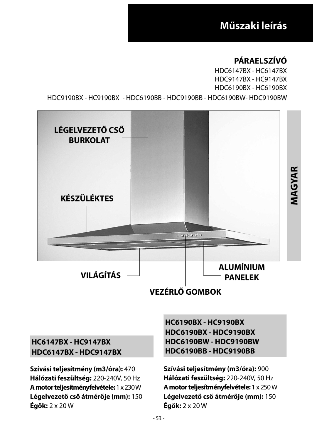 Samsung HC9347BG/XEU manual Légelvezető CSŐ Burkolat Készüléktes Világítás Alumínium, Gombok 