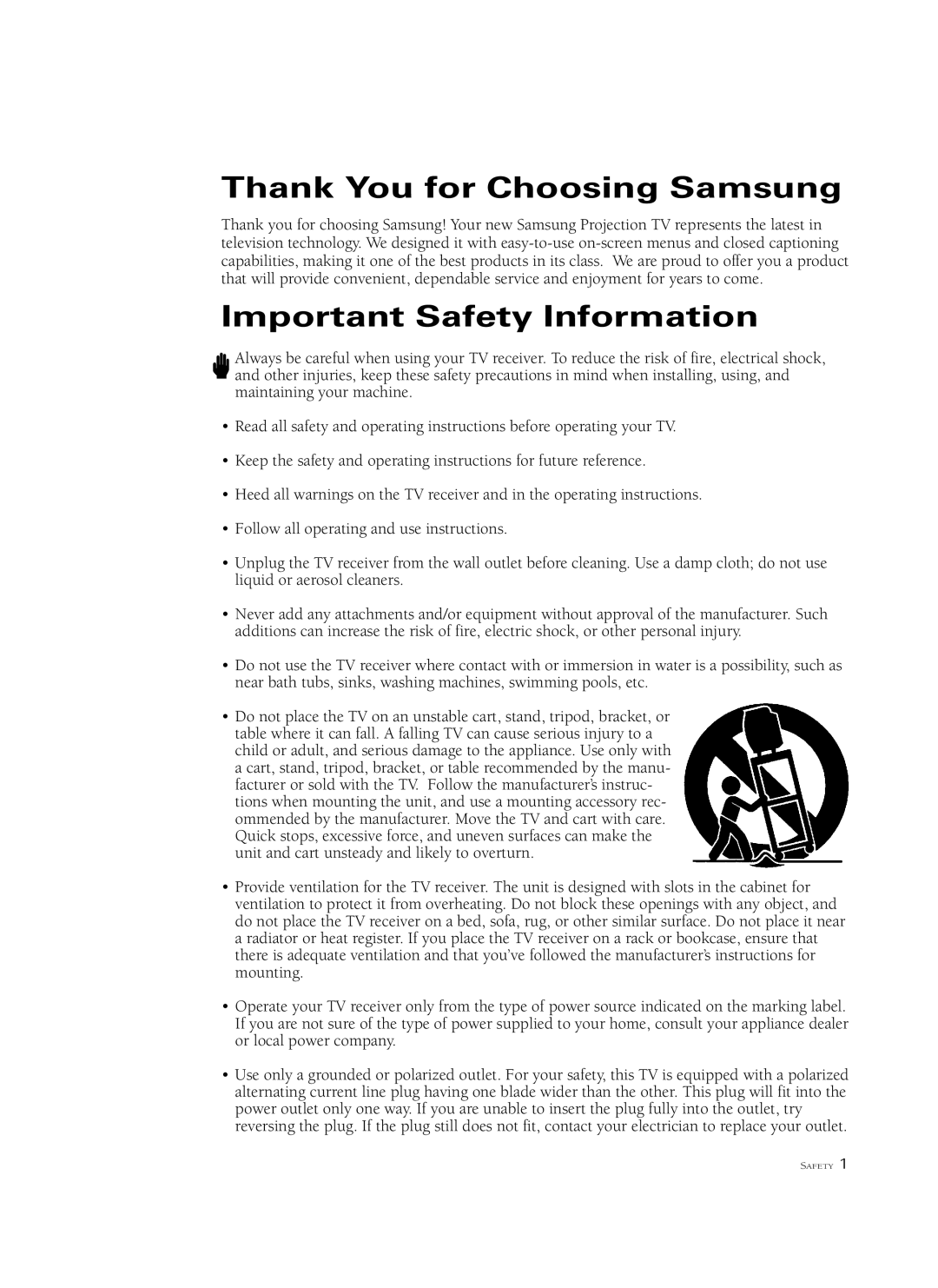 Samsung HCL 552W, HCM6525W, HCL 652W, HCL 473W, HCL 6515W, HCM653W, HCM 553W, HCL5515W, HCM5525W Thank You for Choosing Samsung 