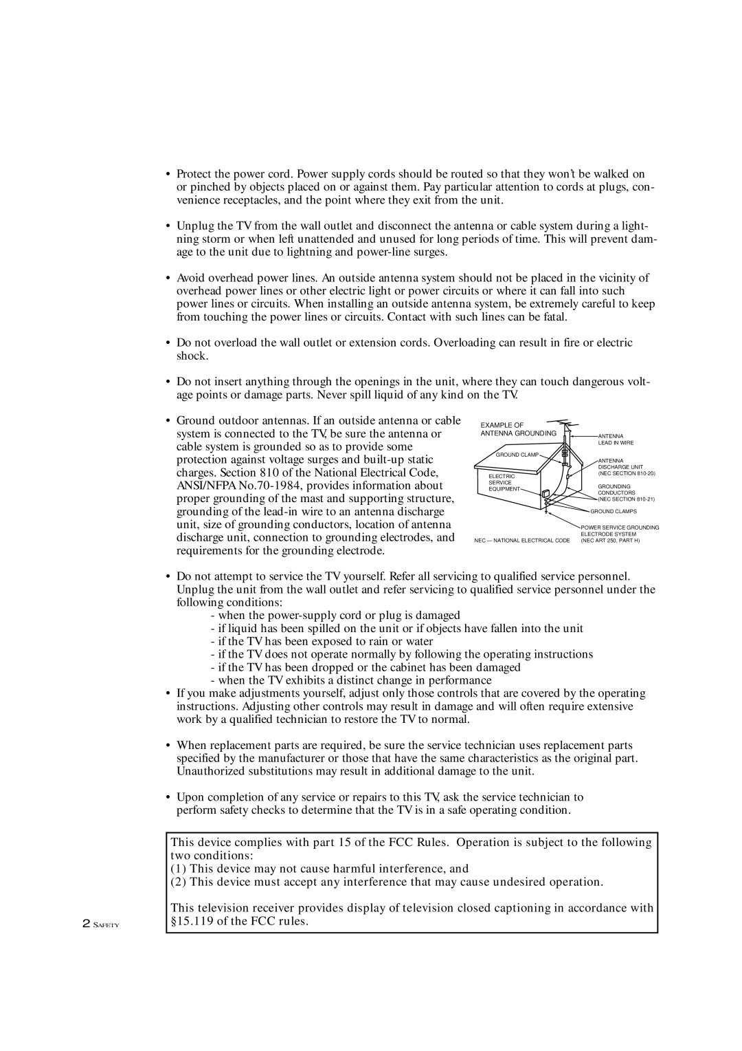 Samsung HCM474W, HCM653WB, HCM4715W, HCM553WB, HCM5525WB manual Example Antenna Grounding 