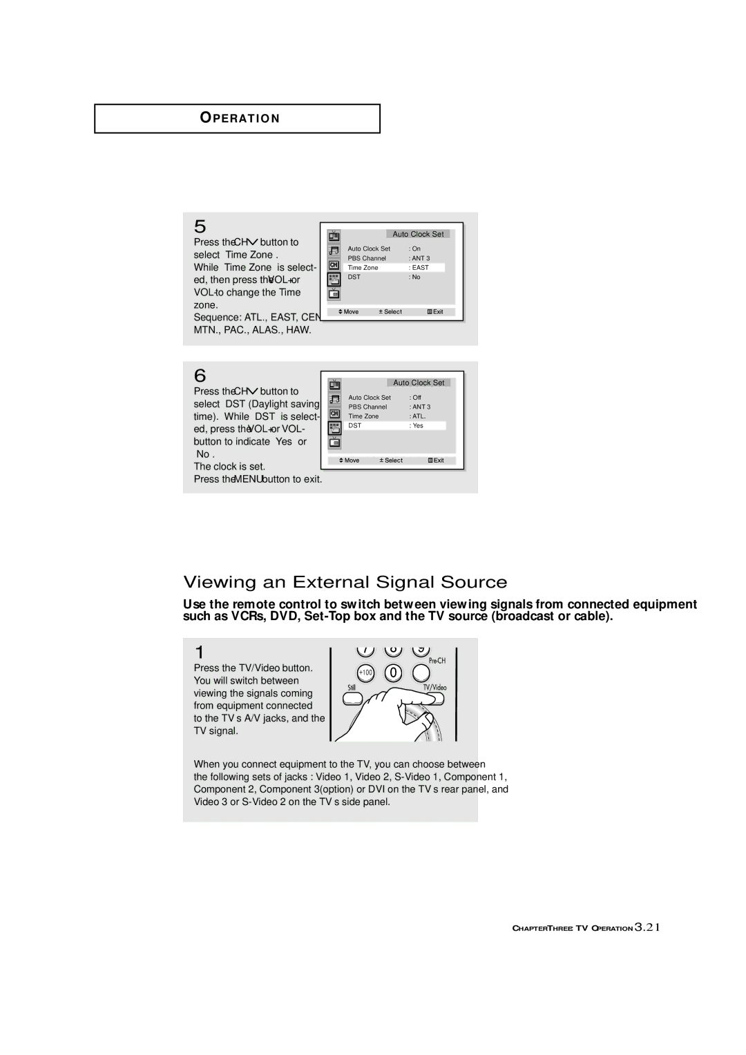 Samsung HCN4226W manual Viewing an External Signal Source 