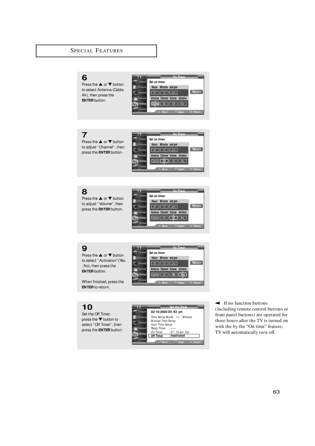 Samsung HCN659W, HCN479W, HCN559W, HCN529W, HCN5529W manual If no function buttons 