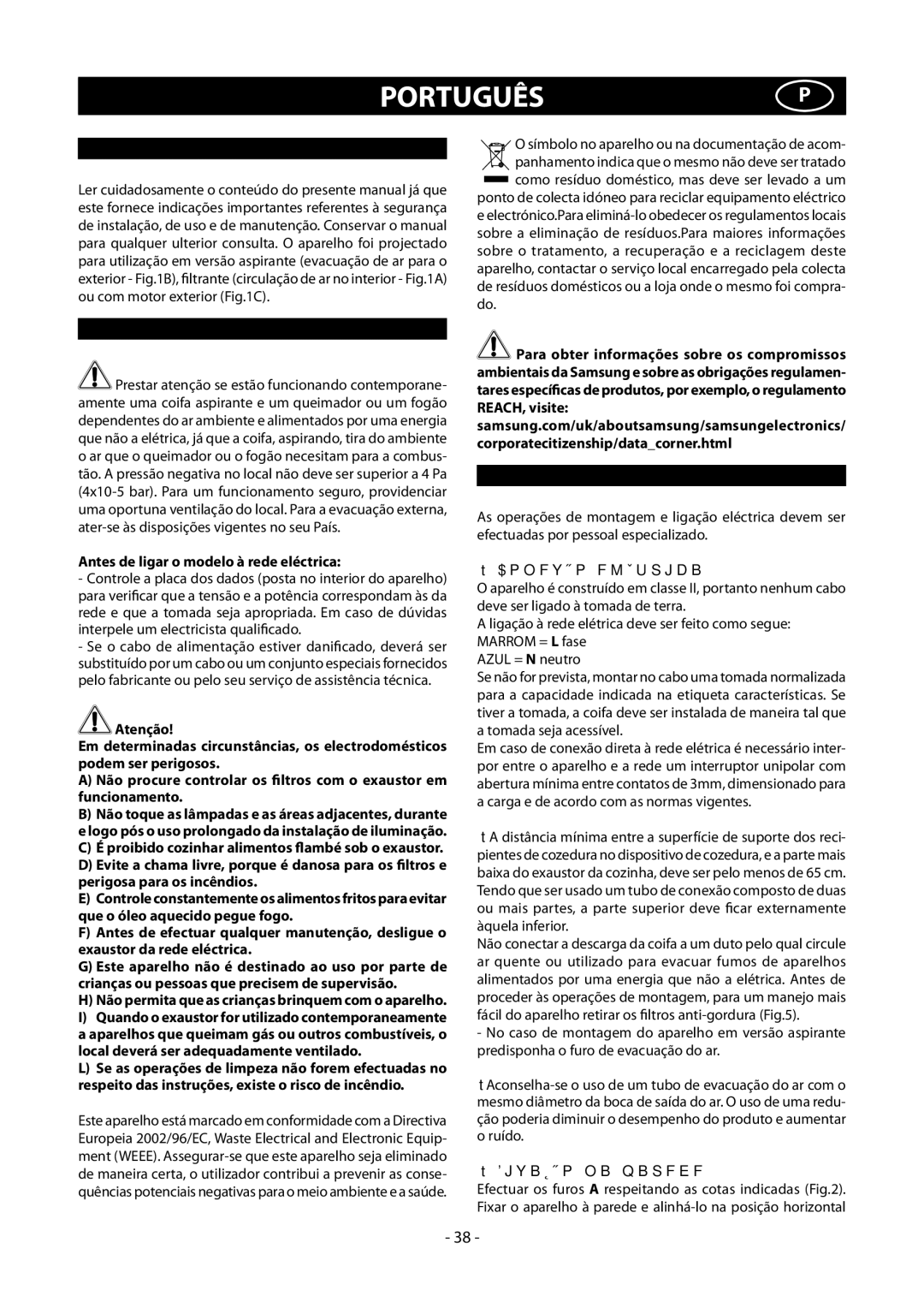 Samsung HDC9147BX/XSA manual Portuguêsp, Advertências Para a Segurança, Istruções Para a Instalação 